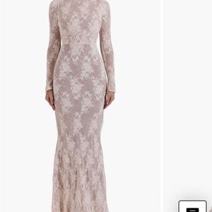 Isoline Lace Long Sleeve Gown